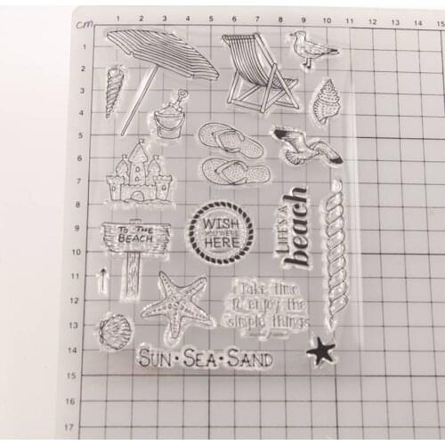 2020 New 1 Pack Beach Vacation Recliner Clear Rubber Stamps for Scrapbooking Card Making Birthday Christmas Stamps