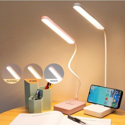 Led Table Lamp Touch Dimmable Desk Lamp Bendable Usb Rechargeable LED Light Eye Protect Bedside Reading Lamp Student Night Light