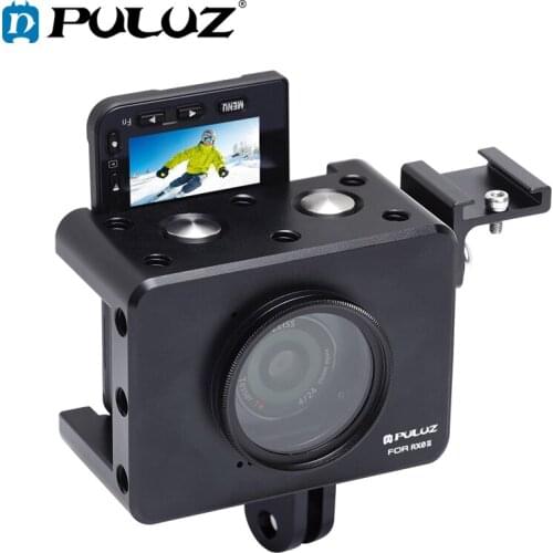 PULUZ Housing Shell Protective Cage with 37mm UV Lens & Cold-shoe Base Mount & Screw & Tripod Adapter for Sony RX0 II