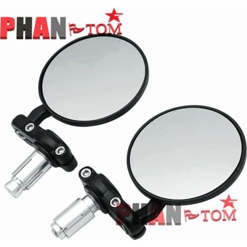 22mm Universal Motorcycle Mirror Aluminum Black Handle Bar End Rearview Side Mirrors Motor Accessories