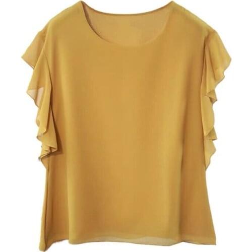 Fashion Brand Women blouse office lady batterfly sleeve Chiffon shirt candy color Casual blouse Plus Size 5XL 6XL 7XL 8XL Top