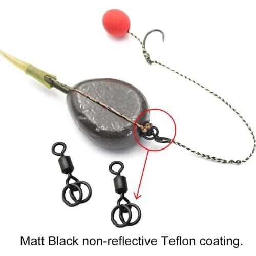 20PCS swivel fishing tools drill rig accessories double ring swivel carp hooklink size 8 snapDIY in-line swivel