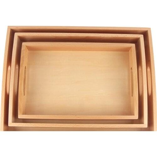 3pcs) Montessori Wooden Trays Preschool/ Kindergarden/ Childrens Central Early Educational Equipment Kid Learning Tools