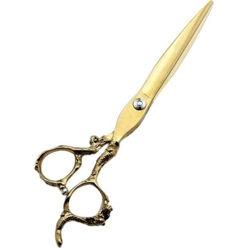 7 Inch High Grade Golden Japanese Stainless Steel 440c Salon Pet Grooming Hair Cutting Scissors For Dog