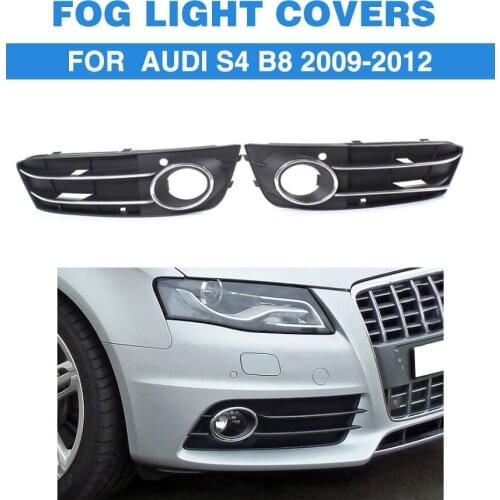 ABS Black Front Fog Lamp Guard Mask FogLight Covers Hoods Mesh Grill For Audi S4 B8 2009-2012 Car Accessories