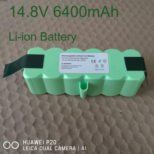 14.8V 6400mAh Rechargeable Li-ion Battery Pack 14.4V Vacuum Cleaner Sweeping for Irobot Roomba 500 600 700 800 900 series