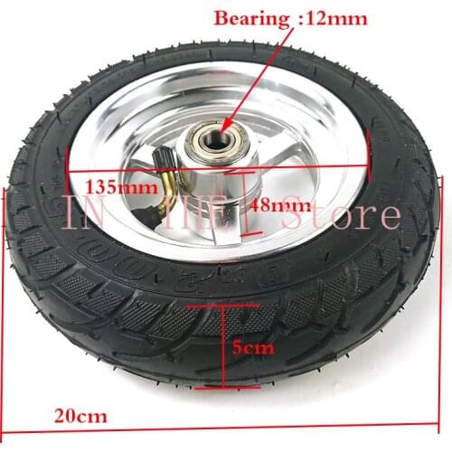8x2.00-5 Wheel Tubeless Vacuum Tire with Aluminum Alloy Rims for Electric Scooter Kugoo S3 S2 S1 C3 Pocket Bike Wheelchair