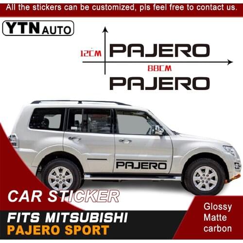 2 Pcs Black Car Decals For Mitsubishi Pajero Suv Racing Sport Styling Door Body Side Stripe Graphic Vinyl Wrap Car Stickers