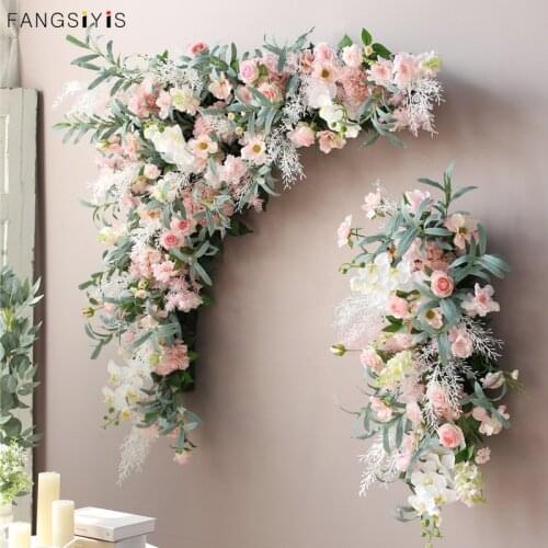 Arch Stage Backdrop Hanging Flower wall Party Home Window Display Customized Artificial Rose Corner Flower Arrangement Wedding