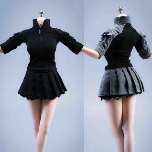 19XG67 1/6 Scale Urban Female Combat Uniform Training Uniform and Short Skirt Suit fit 12 inch Action Figure Body Model DIY