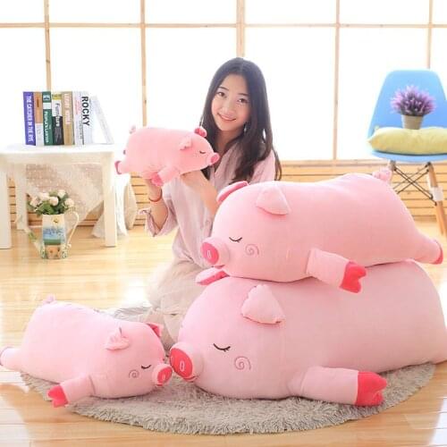 40-100cm Bigger size toys Cartoon pink pig plush toys fat pig pillow soft cushion Chinese zodiac pig doll birthday gift kid baby