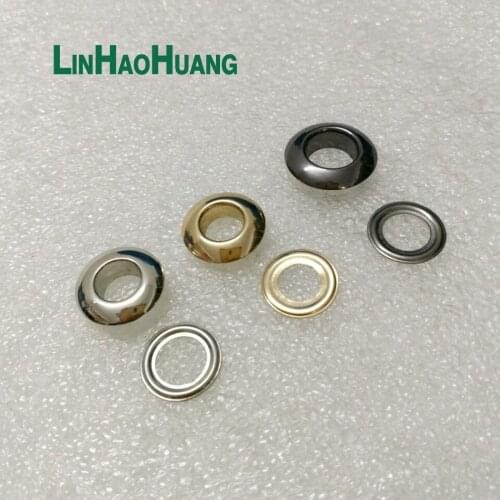 Wholesale 100sets/lot No Sew metal brass eyelets with washer 8mm*16mm /12*22mm round metal grommets 3color free shipping