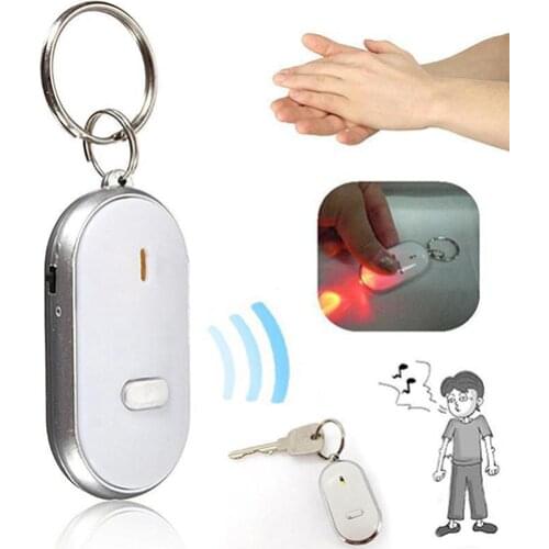 80% Hot Sales!! Anti-Lost LED Key Finder Find Locator Keychain Whistle Beeped Sound Control Torch