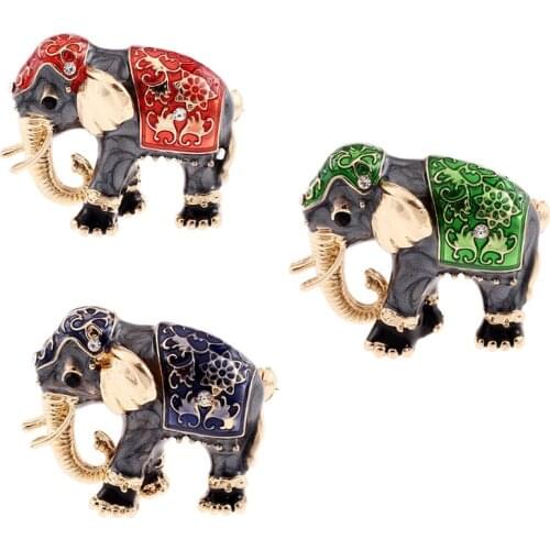 Small Black Elephant Brooch Rinestone Animal Brooch For Sweater Clothes Pins Scarf Clip Gifts For Women Jewelry Accessories