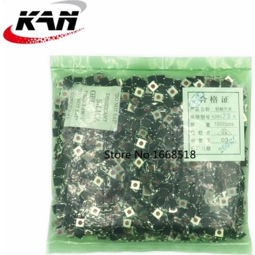 1000Pcs micro switch Tact Switch 6x6x2.5mm Button red button reset switch SMD 4Pins 6*6*2.5mm Push button switch