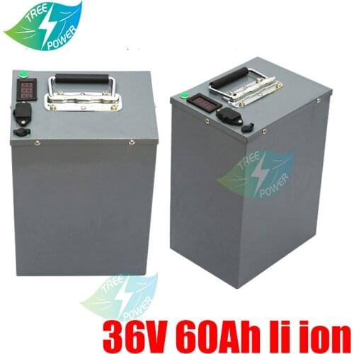 Powerful Lithium 36v 60Ah battery li-ion metal case 2000W for EV RV 36v energy storage batteries scooter ebike + 42v 5A charger