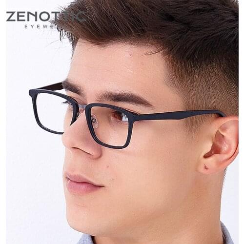 ZENOTTIC Retro Acetate Square Glasses Frame Men Vintage Optical Myopia Spectacles Business style Prescription Eyeglasses Frames