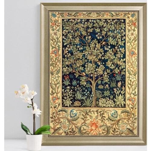 Needlework,DIY cross stitch set full embroidery kit, classic lucky tree flower pattern cross-stitch gift, home wall decor