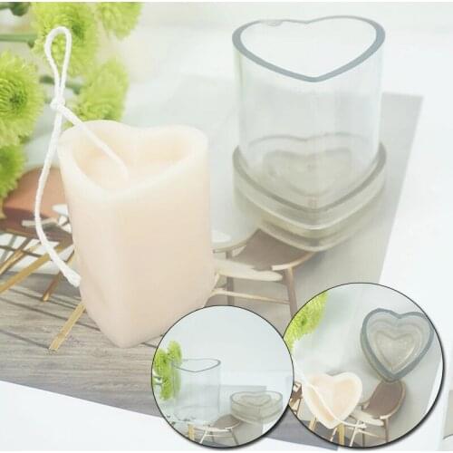 Heart Candle Mould Set Handmade Candle Mold Silicone Candle Soap 3D Mould Making Tool DIY Plaster Handcraft Candle Mold