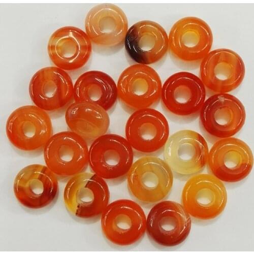 Wholesale 30pcs natural red onyx stone beads 10*4mm carnelian round shape hole beads For jewelry Bracelet free shipping
