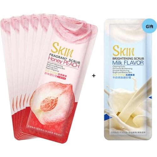 Bag Exfoliating Sweet Peach Scrub Remove Acne Skin Smoothing Oil Control Facial Moisturizing Body Face Cleansing Mud Cream