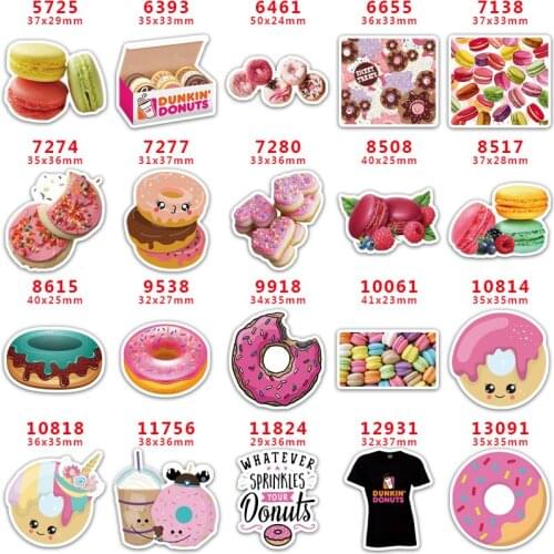 DIY Craft Supplies Sewing Accessories Cartoon Donuts Printed Planar Resins Mold 30 Pieces. PR-5725