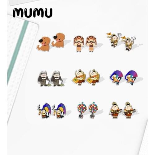 2021 New Up Travel with the house Adventure Stud Earring Funny Epoxy Jewelry Resin Acrylic Earrings Handmade Gifts Girl
