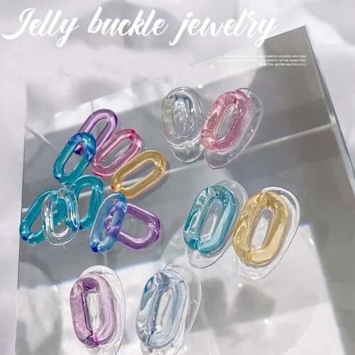 40PCS Mix Color Japanese Jelly Buckle Lovely Nail Charms Ornaments Fashion Manicure Accessories For Nail Decoration