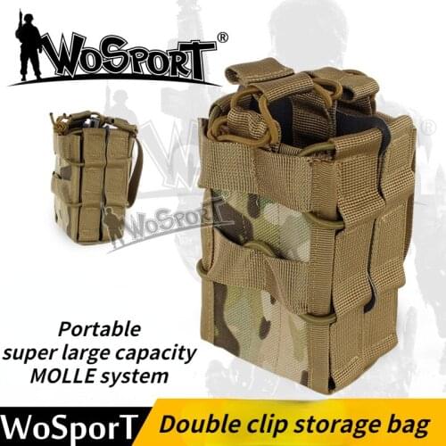 Molle System Magazine Pouch 1000D Nylon Double Layer Storage Bag Airsoft Tactical AK 7.62 M4 5.56 Rifle Hunting Accessories