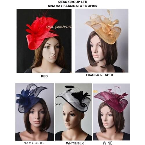 New colour.Sinamay fascinator hat Feather fascinator.navy blue,hot pink,royal blue,white/black colour.FREE SHIPPING