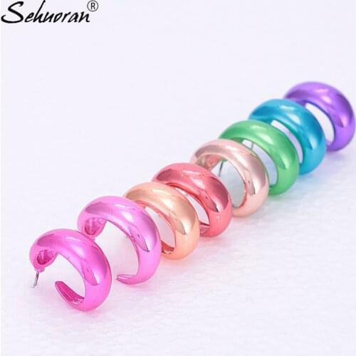 Sehuoran Brincos Stud Earrings For Woman 2020 New Beautiful Colorful Statement Earrings Oorbellen Fashion Jewelry Boho Woman EAR