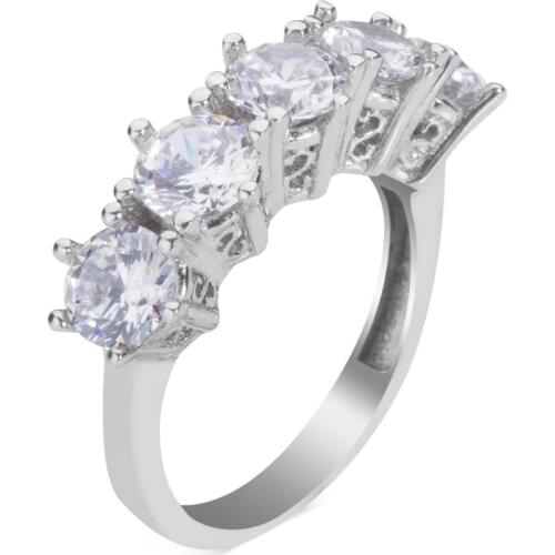 Women Silver Zircon Gemstone Ring Water Drop Detailed Ring 925 Sterling Silver Wedding Engagement Women Accessories