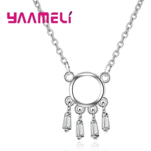 New Arrival Dream catcher Pendant Necklace For Women 925 Sterling Silver Tassel Jewelry Choker brilliant Stone Sale
