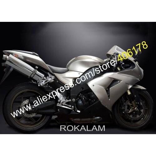 ZX-10R 06 07 Kit For Kawasaki Ninja ZX10R 2006 2007 Silver Black Sport Motorbike Fairings (Injection Molding)