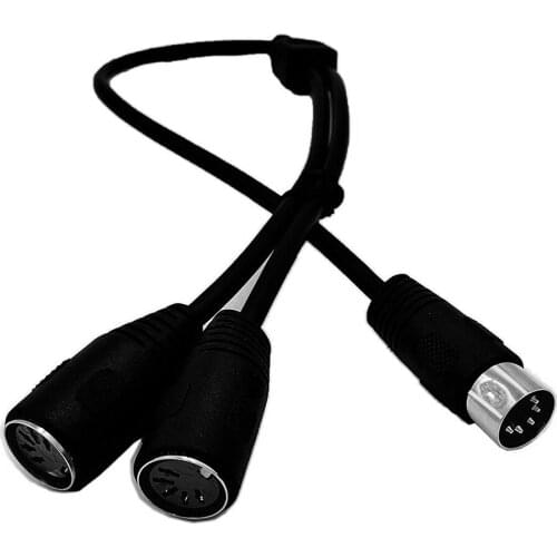 1pc 50cmHigh Speed MIDI Cable Flexible Keyboard Y Splitter Extension Stereo Audio 1Male To 2Female Plug and Play Connection 5Pin