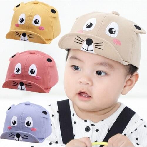 1PC Infant Toddler Baseball Cap Cute Cartoon Baby Casual Outdoor Adjustable Sun Hat With Ears