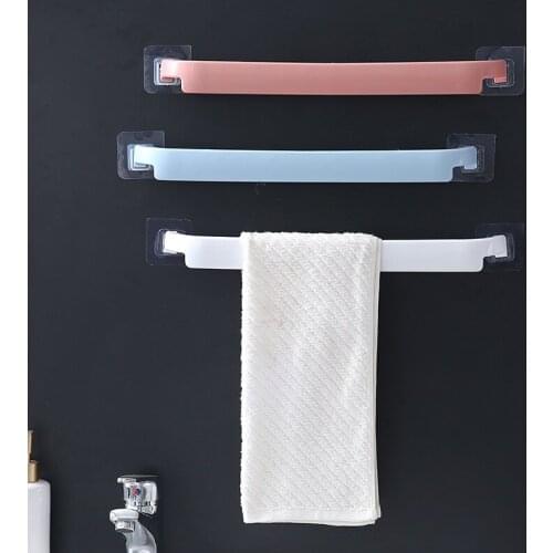 1PC Punch-free Bathroom Towel Bar Rack Kitchen Rag Rack Home Shoe Racks Household Storage Supplies