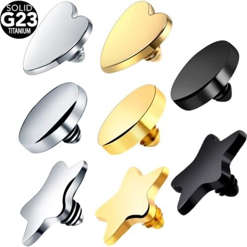 100% G23 Titanium Dermal Piercing Black & Gold Dermal Anchor Top Micro Dermal Anchor Piercings Skin Diver Piercing Body Jewelry