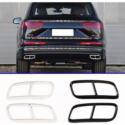2pcs For Audi Q7 2016-2018 Car Exhaust Pipe Cover Trim Car Styling Car Accessories
