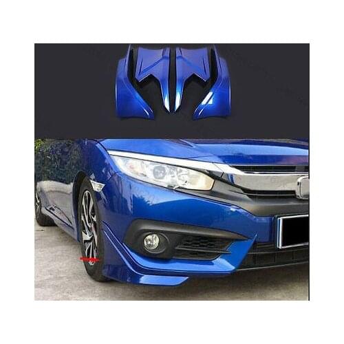 4pc Blue Fit For Honda Civic 2016 2017 Front & Rear Lips Bumper Diffuser Guard Cover