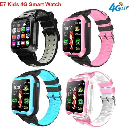 4G Kids Child Smart Watch GPS WIFI Tracking Voice Video Call Chat Pedometer Whatsapp Messgae Push for Boys Gilrs Students E7