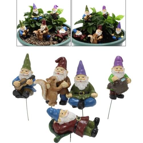 5pcs Mini Resin Garden Landscape Ornaments Decoration Outdoor Fairy Miniature