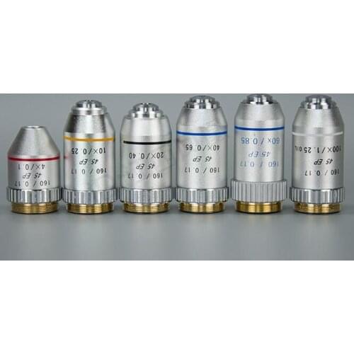 2018 1pc 60X 195N Semi Plan Achromatic Objective Lens for Biological Microscope Bio-Microscope Thread Diameter 20.2mm