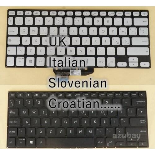 UK Italian Slovenian Croatian Keyboard For ASUS VIVOBOOK X430FA X430FN X430UA S430FA S430FN S430UA S430UF S430UN, Backlit / No