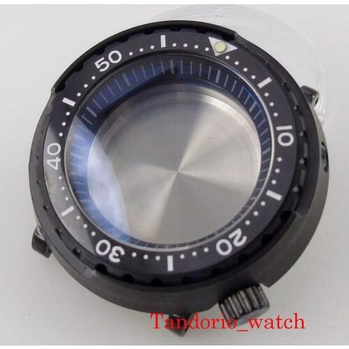 Watch Parts Black PVD Plated Watch Case Fit NH35A SKX007 SBBN031 200M Waterproof Sapphire Crystal Black PVD Plated Watch Parts
