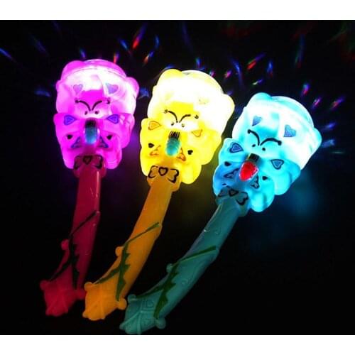 Kids Luminous Glowing Stick Magic Projection Wand Rod Flashing Star Led Up Light Kids Children Toy For Led Party Supplies