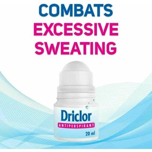 Driclor® Antiperspirant Roll-On 20 Ml Antiperspirant Deodorant Clinical Strength Hyperhidrosis Treatment Reduces Armpit Sweat