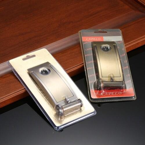 JD Green Bronze Door Knocker Modern Square Zinc Alloy Knock Ring Handle Door Viewers Peep Hole DIY Home Decoration