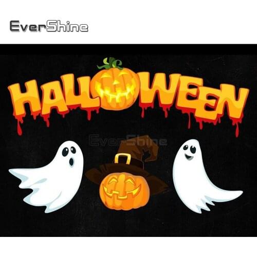 EverShine Diamond Painting Full Square Halloween Picture Of Rhinestones Diamond Embroidery Full Display Cartoon Cross Stitch Kit