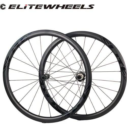 ELITEWHEELS 700c Carbon Wheelset Road Disc Brake 40mm Depth Rim Compatible Tubeless RATCHET SYSTEM 36T Hub For Racing Bike Wheel